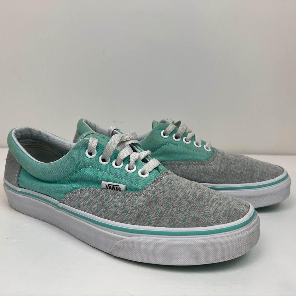 Vans Grey And mint Green Polka Dots W 8.5